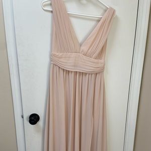 Lulu’s champagne floor length dress